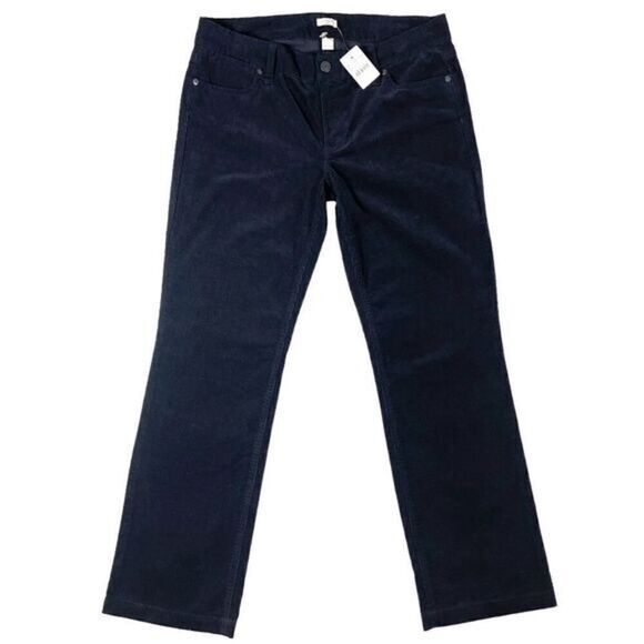 J Crew Navy Corduroy Stretch Bootcut Pants Women’s Size 31S NEW - Picture 1 of 8